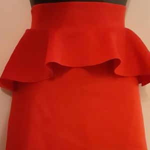 EUC Cato Red Peplum Skirt